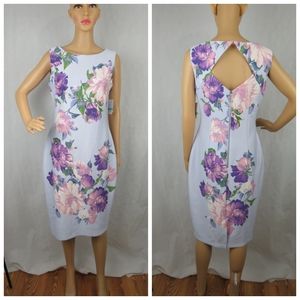 Danny Nicole Size 8 Purple Floral Dress NWT Cute Summer Office Spring Flowers